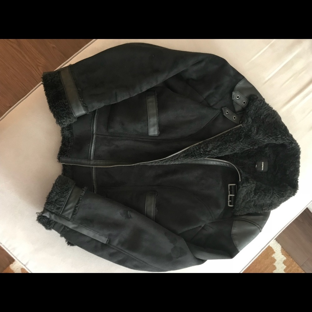 Black Suede Jacket w/ Leather accents